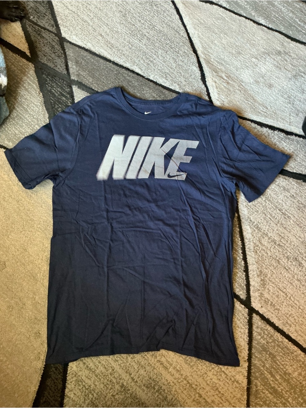 Size Large - Nike Logo Blue The Nike Tee Cotton Short Sleeve Tee Shirt
